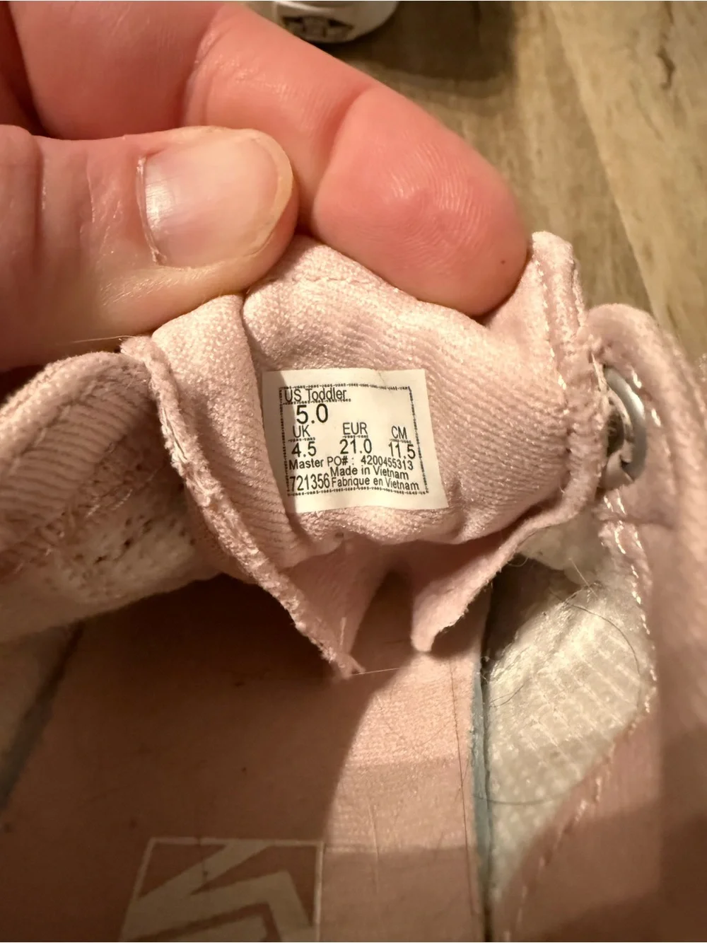 Vans Toddler Pink Canvas Velcro Sneakers size 5